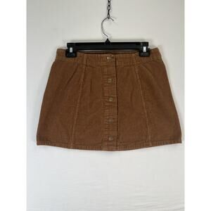 Rue21 Skirt Juniors Medium Brown Corduroy Button Front A Line Mini Casual Fall